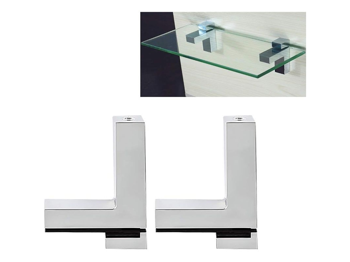 Soporte ajustable para estante de vidrio, de acero galvanizado cromado, para el hogar y la oficina. Marca: [Nombre de la marca]