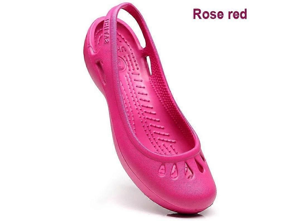 Zapatos De Agua Clog Para Mujer Verano Ligero Antideslizante Suela Plana Sandalias Jelly Rojo Rosa W6 W6 Rojo Rosa