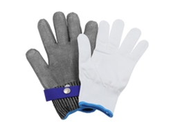 Luvas Resistentes A Corte De Aço Inox E Nylon Para Carneiro E Serra Elétrica Xs 22cm