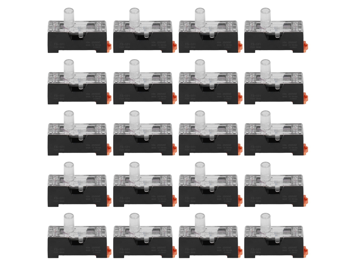 20 Piezas Portafusibles De Baja Tensión 1 Polo Con Luz 10a Rail Mount 6x30mm Fs‑101