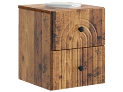 Maison Exclusive - Mesita De Noche De Pared Con Cajón 2 Pcs Madera Envejecida
