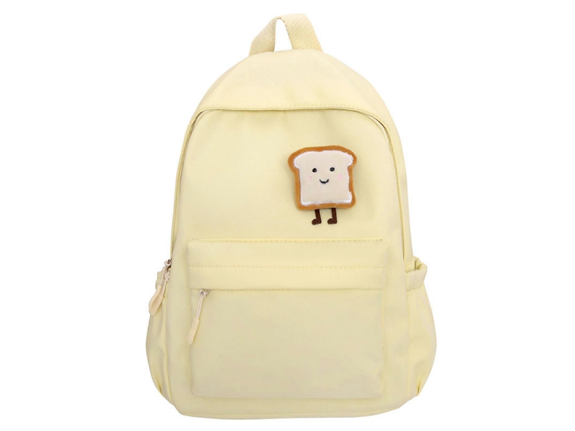Mochila escolar para niñas 2024, modelo versátil, fabricada en nailon, con correas dobles, ideal para viajes y uso diario. Amarilla.