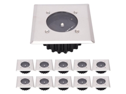 2026-36438-10 Luces Led Solares Para Exterior, Iluminación Subterránea Blanca Fría Cuadrada Ip65