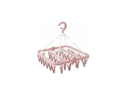Percha Para Ropa Interior Con 32 Pinzas – Plegable Y Resistente Al Viento – Para Ropa De Bebé Y Calcetines