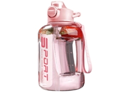 Botella Deportiva De Agua De Gran Capacidad (rosa) De 1700 Ml Con Pajita Y Báscula