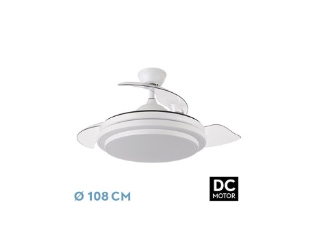 Ventilador DC Ibe 72W Blanco 3 Aspas Desplegables FABRILAMP