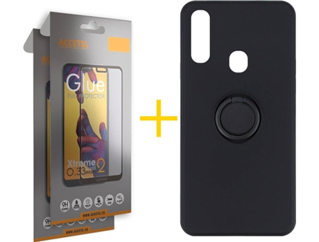 Carcasa + 2 Protectores de Pantalla para Samsung Galaxy A20e ACCETEL Negro