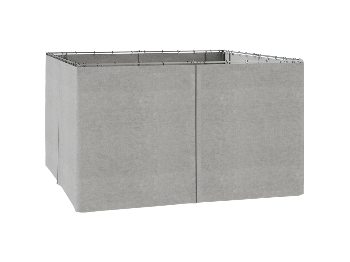 4 Paneles Para Cerramiento De Cenador De 3,5 X 2 M, Color Gris Claro, Con Ganchos.