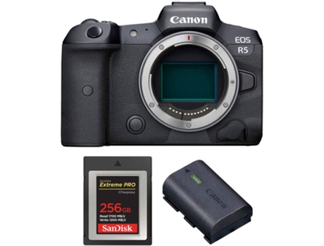 Kit Cámara CANON EOS R5 + SanDisk 256 GB + Batería (Full-Frame)
