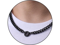 Cadena cubana 2026 con iniciales de la A a la Z, acero inoxidable, 6,5 mm, 45,7 cm + 5 cm, regalo de joyería para hombres, mujeres y niños.