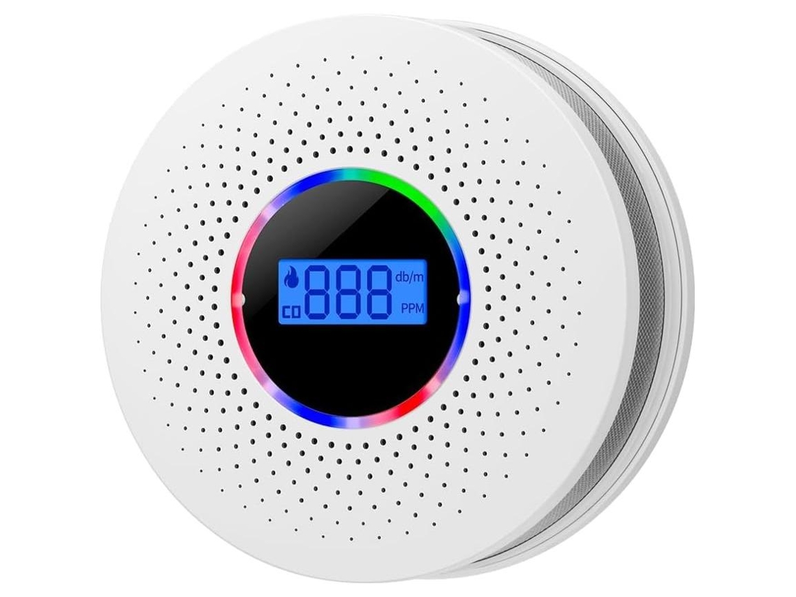 Detector de monóxido de carbono MDUG con pantalla LCD y alarma audible, 1 unidad