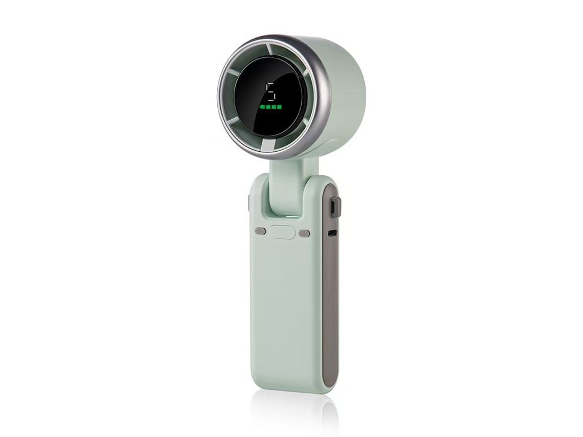 Ventilador portátil plegable Yuysan de alta velocidad con turbina, mini ventilador de mano para exteriores, 2200 mAh, color verde