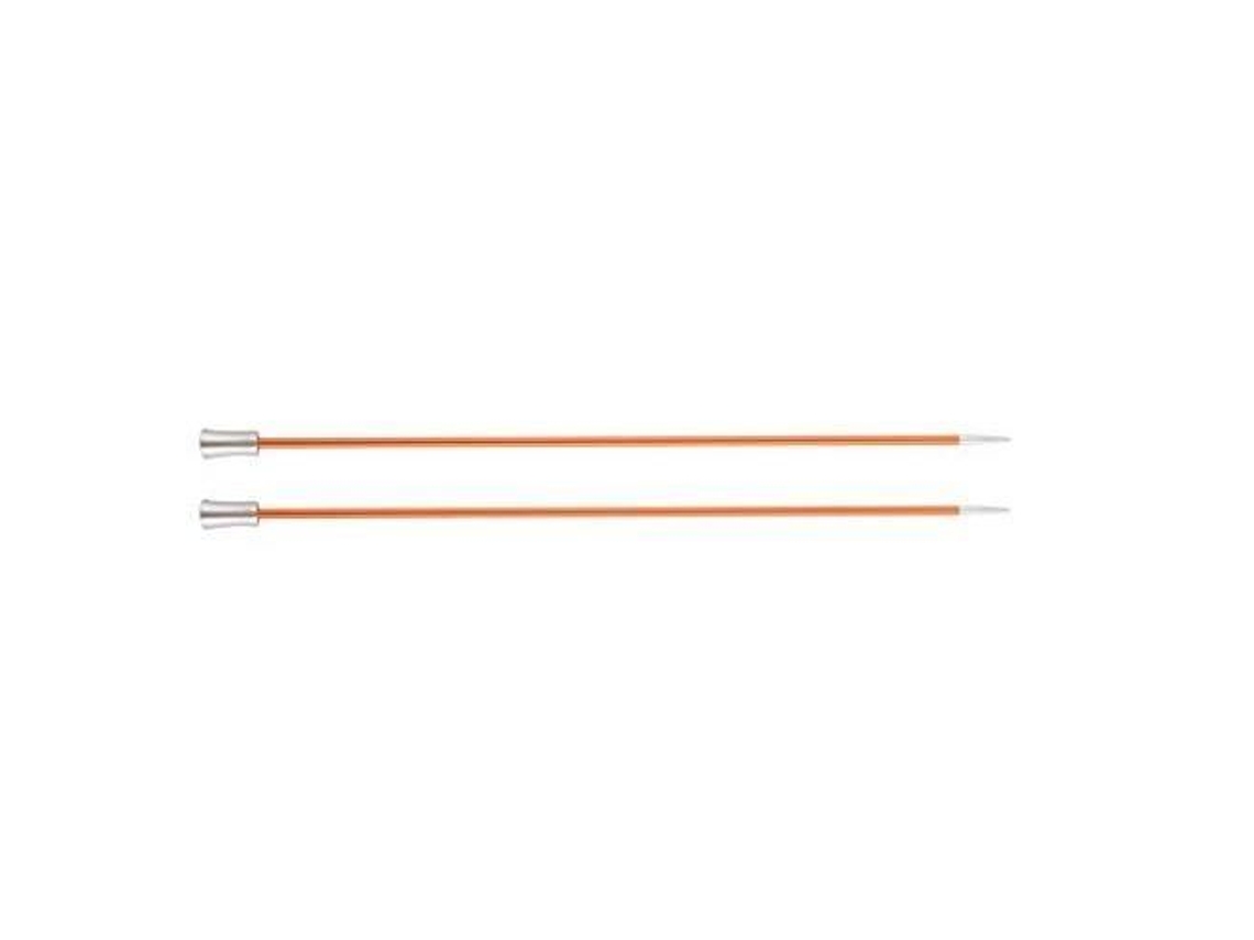 Agujas de tejer simples de aluminio Knit Pro Zing de 25 cm x 2,75 mm, color naranja Kp47234 Knitpro