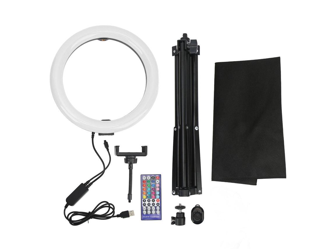 Luz Circular Puluz 10.2in Rgbw Led Ajustable Con Control Remoto Y Trípode Para Streaming Y Fotografía