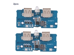 Módulo Elevador De Voltaje Dual Usb De 3,7 V A 5 V Y 2 A Con Luz Led Para Batería De Litio 18650 (2 Unidades)