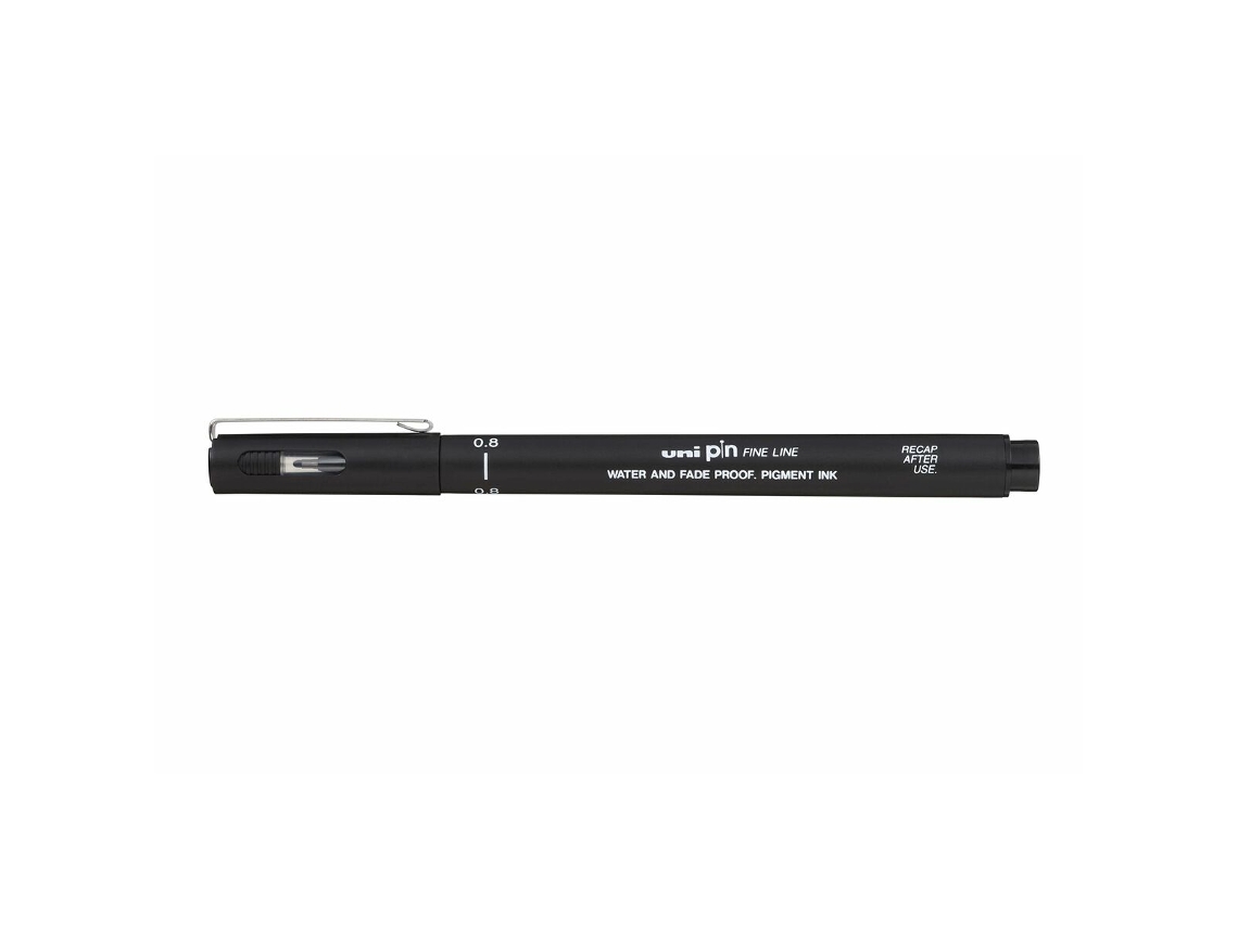 Rotulador Permanente UNI-BALL Pin08-200S Negro 12 Unidades