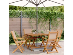 Juego de comedor de jardín de 5 piezas en madera marrón/gris de DKD Home Decor