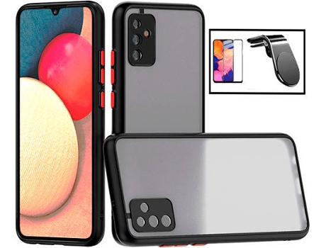 Kit Carcasa Trasera Protección Cámara + Protector de Pantalla Samsung Galaxy M52 5G GIFT4ME Negro