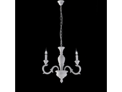 Fiorenza - Lámpara De Araña Shabby De Madera Blanca 3 Luces 110 - Ø43 - Bl172-3-bco
