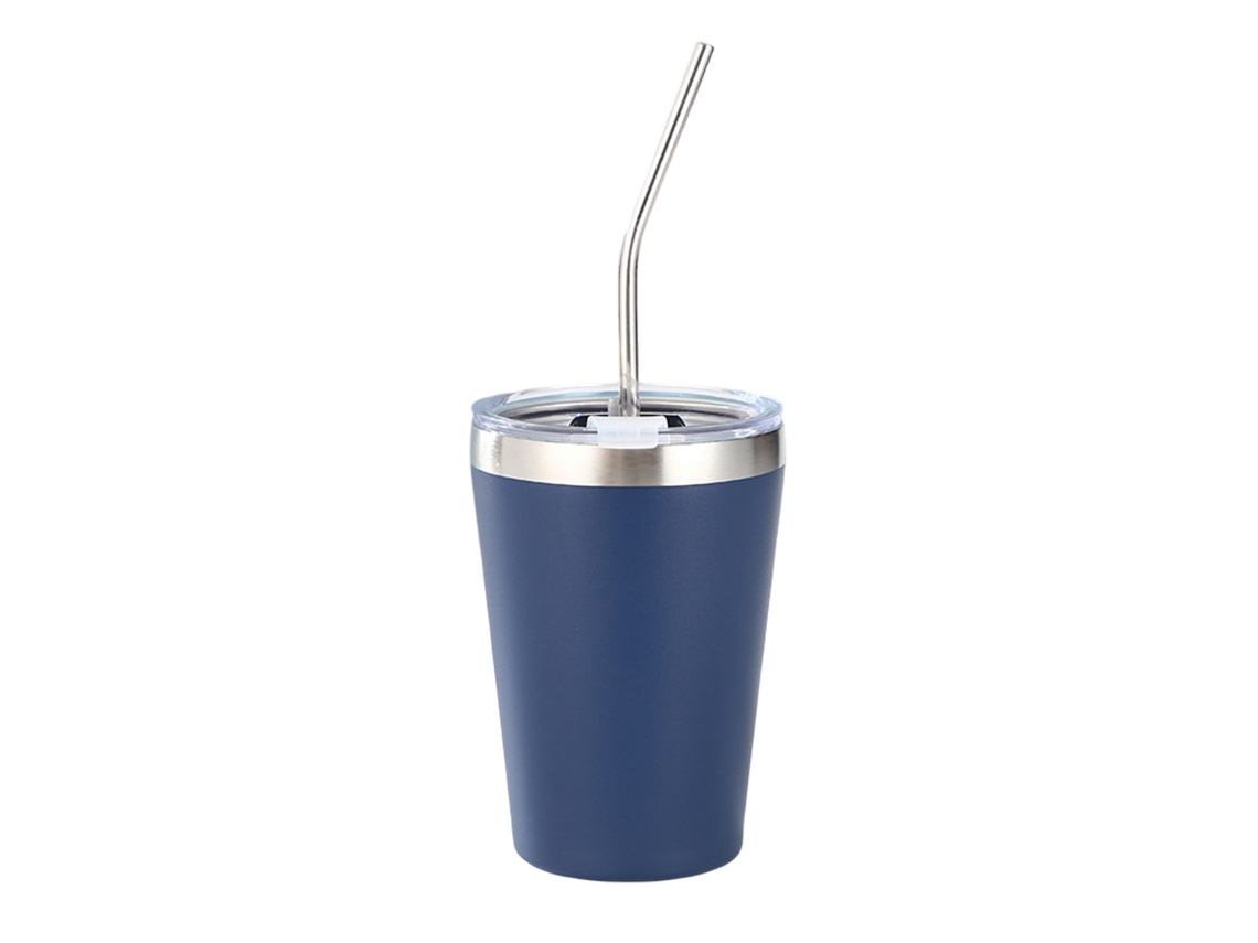 Vaso infantil de acero inoxidable de 12 oz con tapa antigoteo, pajita y funda de silicona, sin BPA, aislante para bebidas frías y calientes.