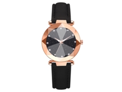Reloj De Pulsera Analógico De Aleación Con Esfera Redonda - Negro