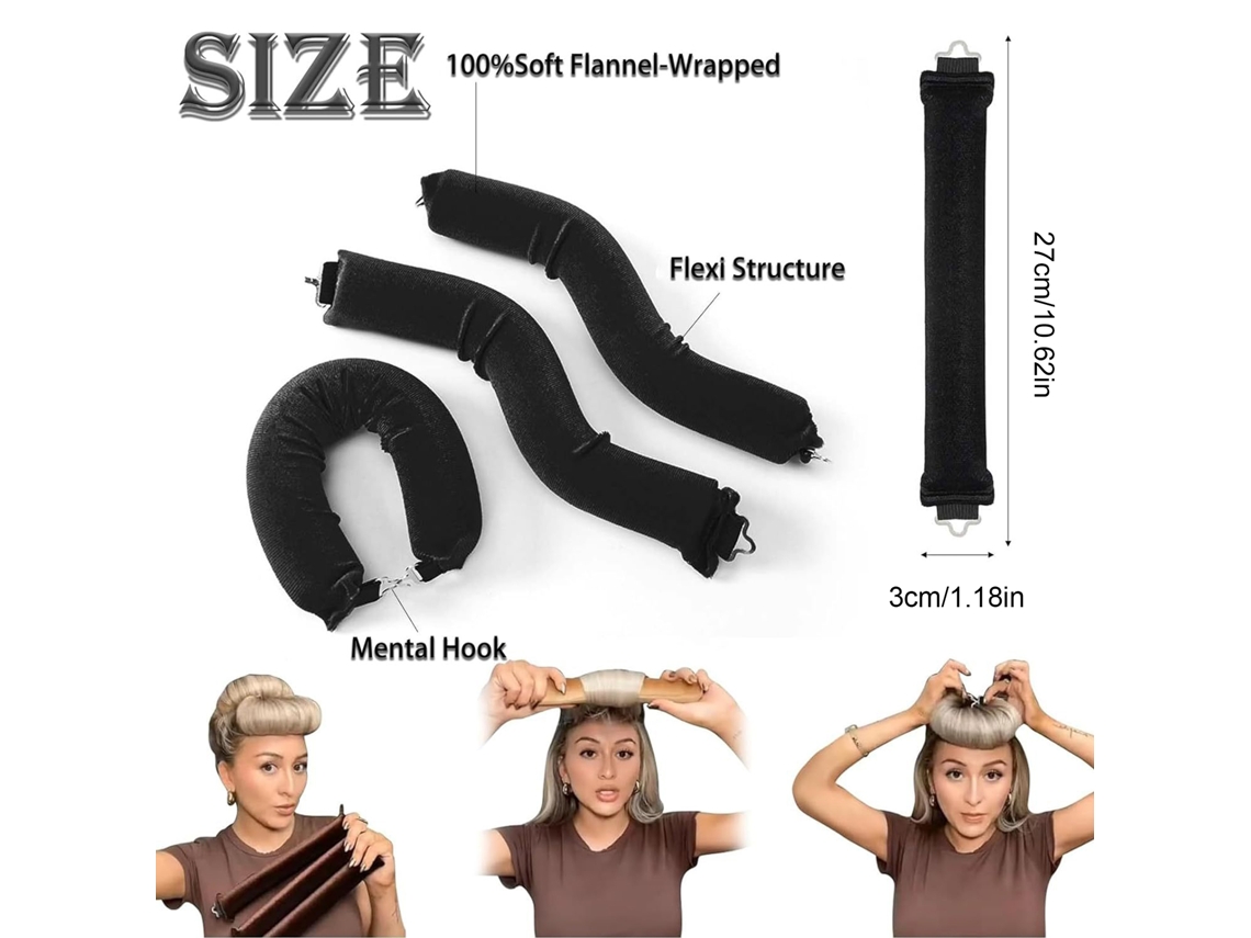 3pcs Kit Rizos Sin Calor Para Pelo Largo Rodillos Para Dormir Overnight Herramientas De Peinado Diy