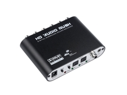 5.1 Audio Gear DTS AC-3 6CH Convertidor de audio digital LPCM a 5.1 Salida analógica 2.1 Decodificador de audio digital para DVD PC negro