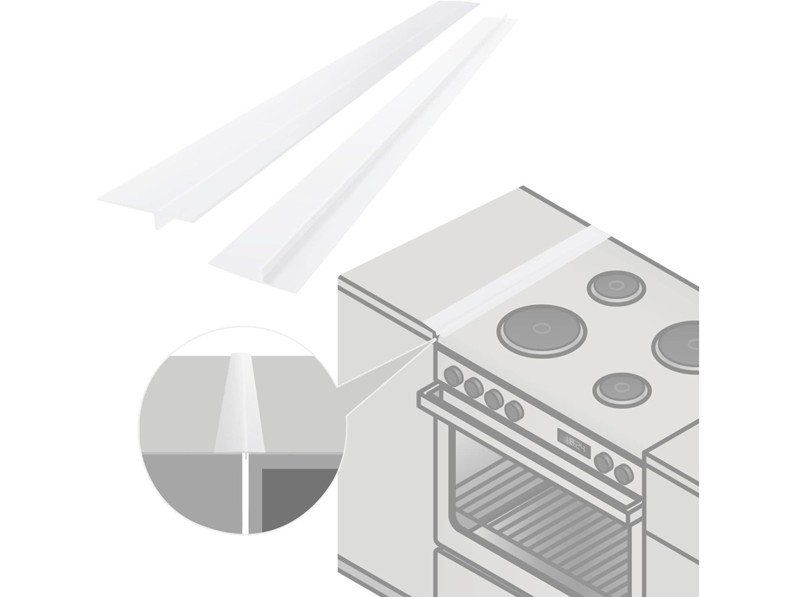 2 Tiras Silicona Blanco 63cm Sellado Para Cocina, Entre Encimeras/hornos
