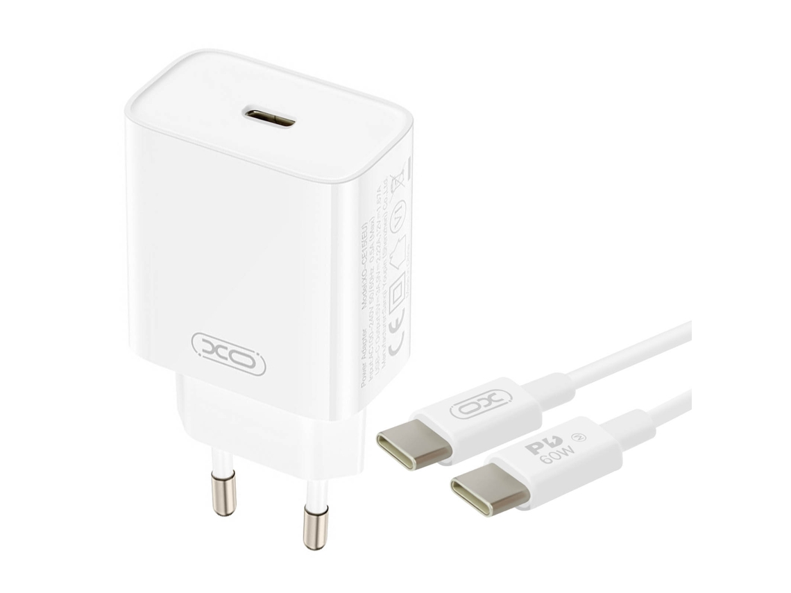 Xo Cargador De Pared Power Delivery 20 W Cable Usbc 60 W Blanco