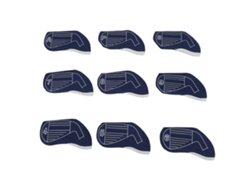 2026-9pcs Fundas Para Cabezales De Hierros De Golf Protectoras Antiarañazos Anti Polvo Ajustan La Mayoría De Hierros Azules