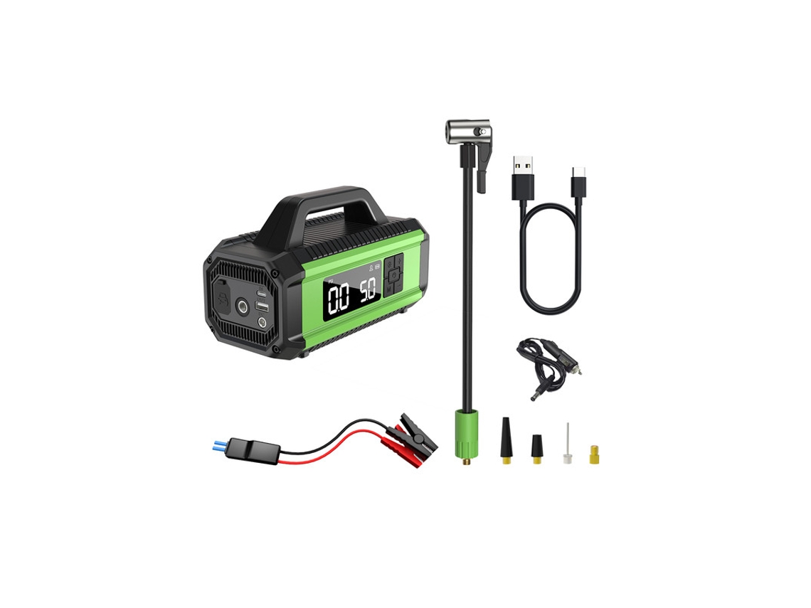 Compresor De Aire Chronus Qb05, Inflador Portátil De Neumáticos Para Coche, Moto, Bicicleta Y Balón (verde)