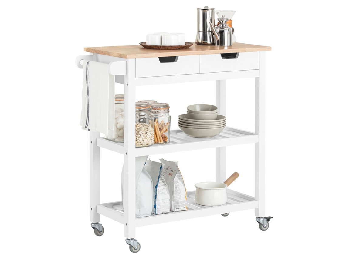 Carrito de Almacenamiento SOBUY FKW68-WN (MDF y Madera de Pino - 85x39x90 cm)