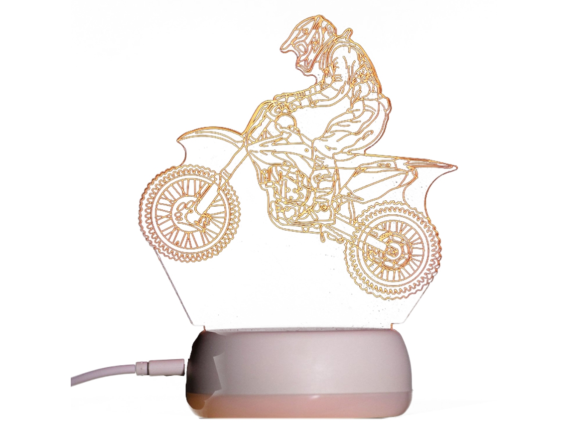 Candeeiro De Mesa Criativo - Motocicleta - Toque Brillante Na Base JEIIBRZUI