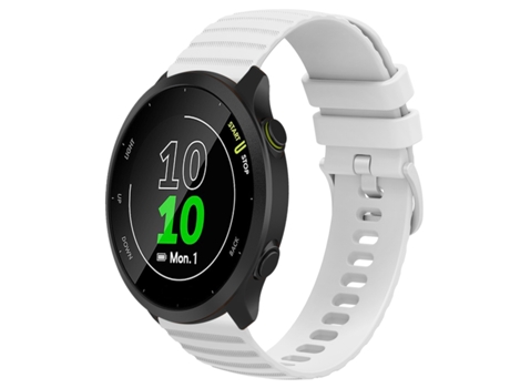 Correa de reloj inteligente para Garmin Forerunner 158 Correa de reloj de silicona de color sólido con patrón de puntos ondulados de 20 mm (blanco)