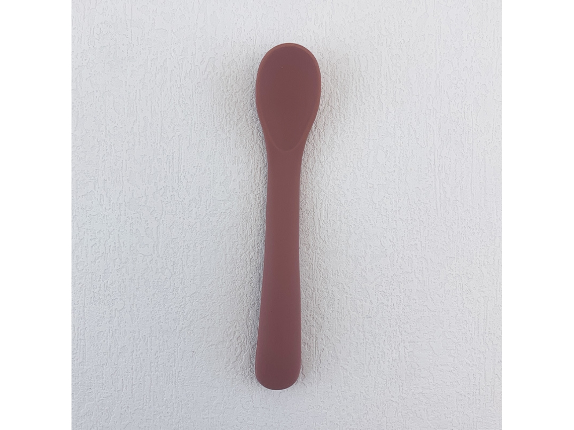 (morado-rojo) Cuchara De Silicona Para Bebé Con Mango Largo, Libre De Bpa, Diseño De Cuchara Para Alimentación De Bebés.
