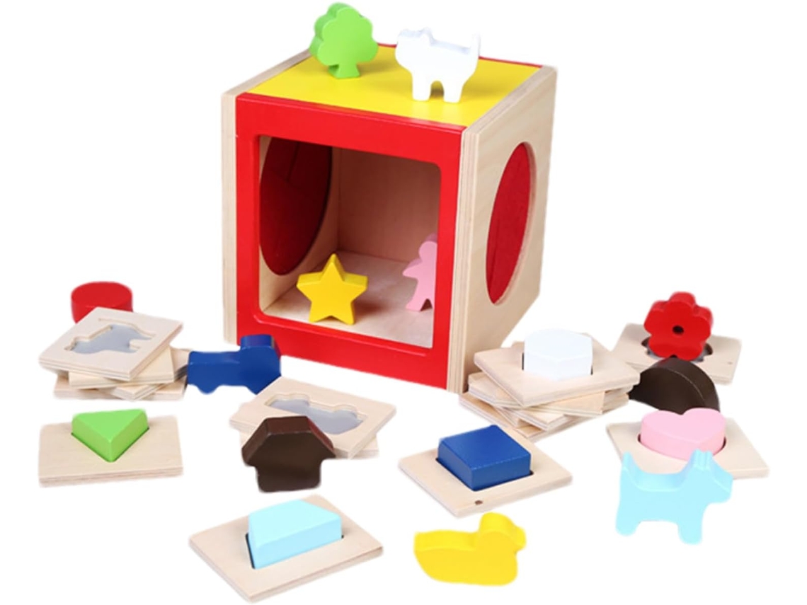 Juguete de madera apilable, percepción sensorial en madera, juego de mesa, juguete educativo I Vayotoy