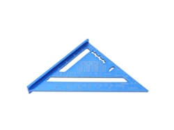 Regla triangular de carpintería, aleación de aluminio, con escalas métricas e imperiales, transportador para ingenieros y carpinteros, azul | Sin marca
