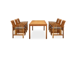 Maison Exclusive - Set Comedor De Jardín 7 Pzas Y Cojines Madera Maciza De Acacia