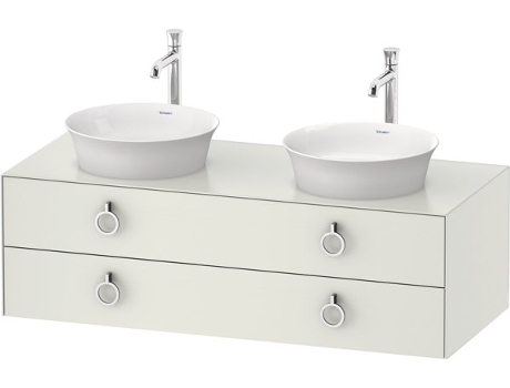 DURAVIT Tulip blanco, mueble de baño colgado en la pared, ancho 1300 x profundidad 550mm, con 2 cajones, con tirador, WT4993B