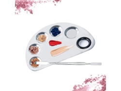 KOFIHETY Paleta mezcladora de acero inoxidable de alta calidad, completa con orificio para el pulgar y varilla de doble extremo, ideal para mezclar cosméticos 
