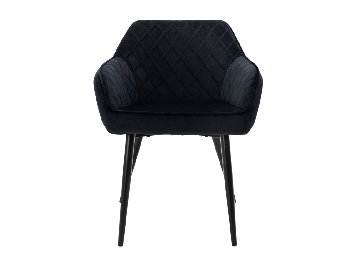 Conjunto de 2 Cadeiras de Jantar Capa de Veludo Preta com Pernas de Metal Incl. Material de Montagem Ml-Design