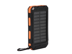 Kit Diy Power Bank Solar Portátil 10000mah Com Bússola Carga Rápida Dual Usb Preto Laranja