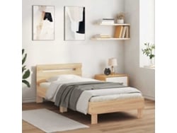 Estructura Cama Con Cabecero Sin Colchón Roble Sonoma 75x190 Cm
