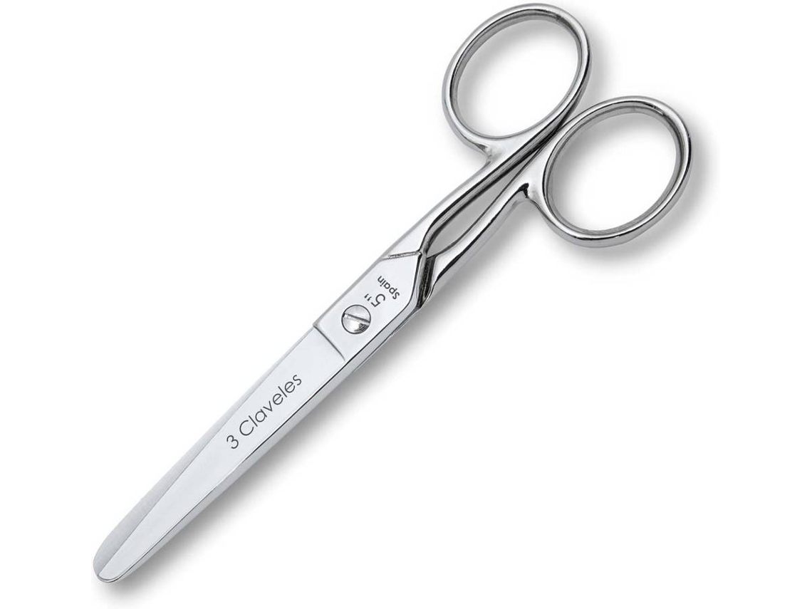 Tijera 3 CLAVELES Dependiente con Punta Roma (12.5 cm - Acero Carbono - Gris)