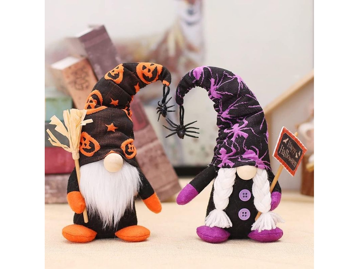 2026-adornos De Gnomo De Halloween 2 Piezas Para Estanterías Mesa Chimenea Fiestas Regalos