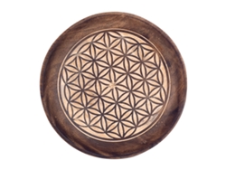 Plato redondo Marrón de Madera Plato Decoracion Mesa Salon Decoracion Boho 2x16x16cm BY SIGRIS