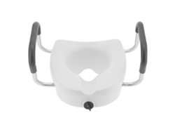 Asiento de inodoro elevado con soportes ajustables y antideslizantes