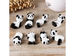 2026da-8 Piezas Soporte De Palillos Panda Cerámica Bonito Anti-deslizamiento Para Palillos Cuchara Tenedor Cuchillo