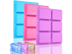 2026-molde De Silicona Para Jabón 3 Piezas 6 Cavidades Rectangulares Para Chocolate, Pasteles Y Manualidades