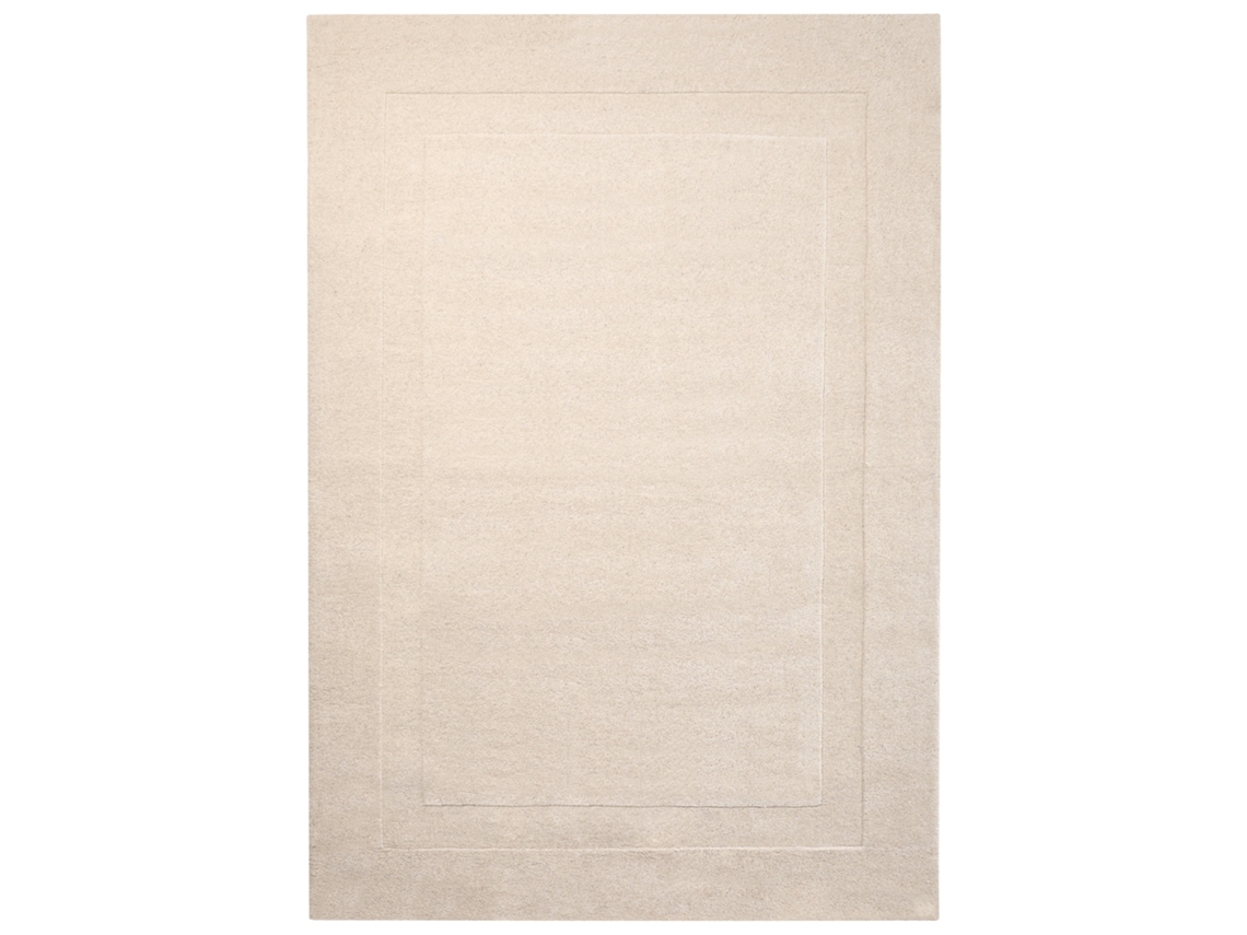 Tapete Retangular De Lã Tufado À Mão Beliani Kargil De Lã Branco 160x230
